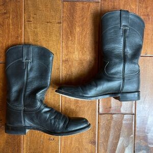Vintage Black Justin Roper Cowboy Western Boots 6.5